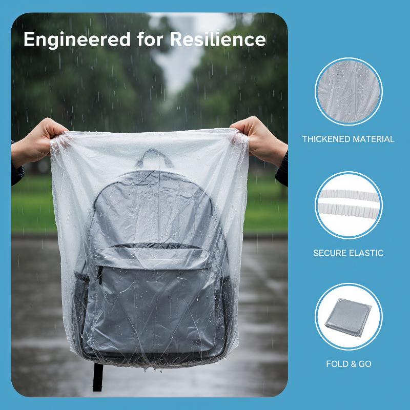 Cycling Commute In Rain - Einweg-Rucksack-Regenhüllen, 10 Stück, leichte, elastische, wasserdichte