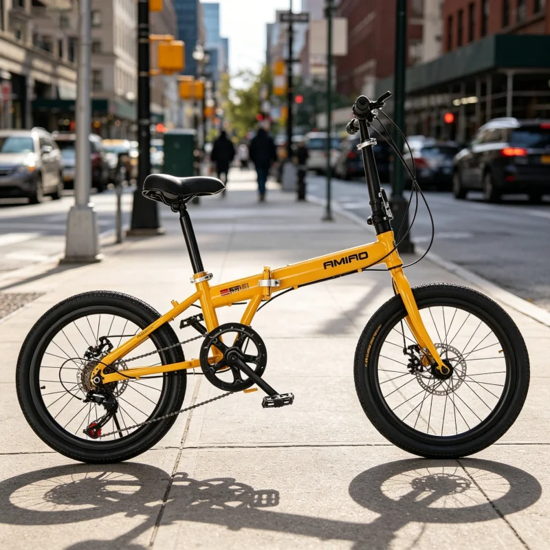 Commuter Biking - 20 Zoll Gelbes Speichenrad-Faltrad Ultraleichtes Tragbares