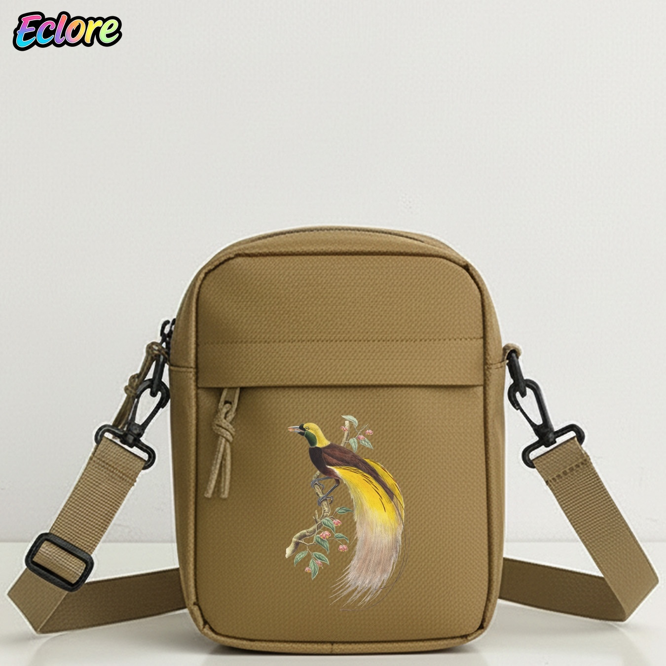Cycling Commute Bag - Umhängetasche mit Blumendruck „Bird of Paradise“