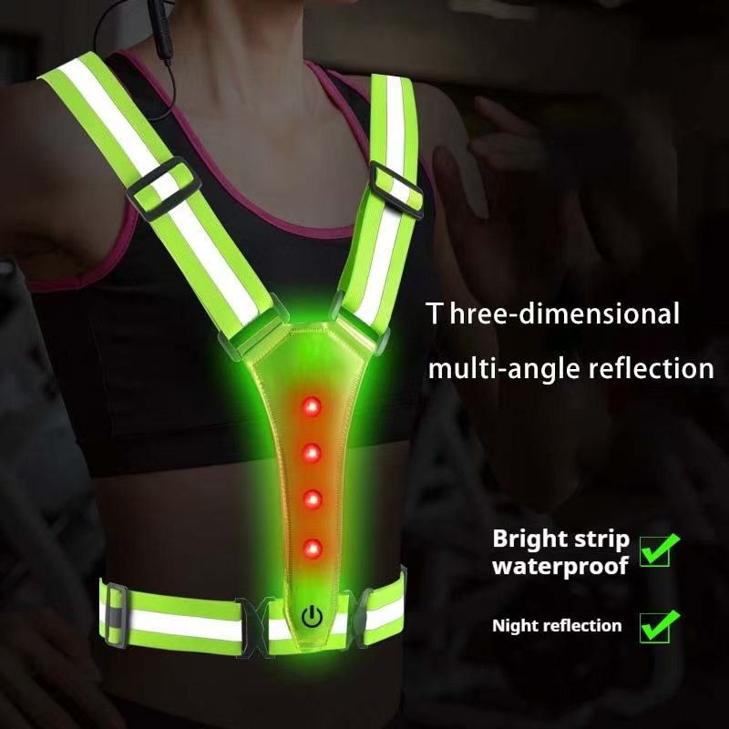 Reflective Vest Cycling - LED-Laufweste, reflektierend, leuchtende Reflektorgurte, hohe Sichtbarkeit