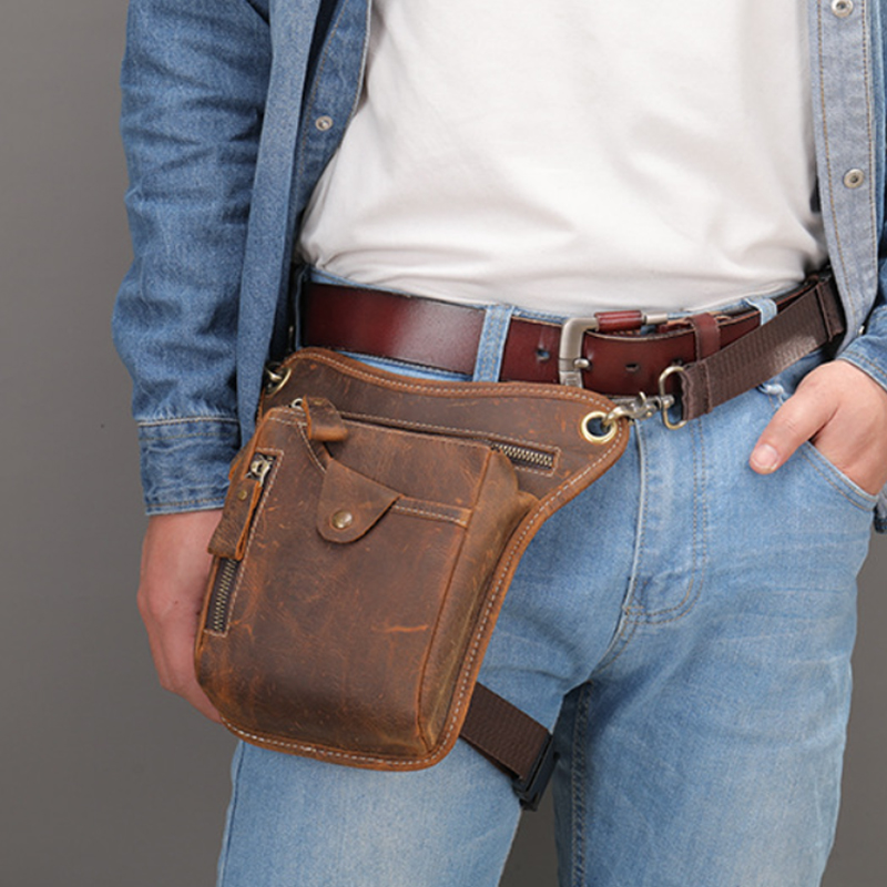 Cycling Commute Bag - Vintage Pu Leder Taille Pack Drop