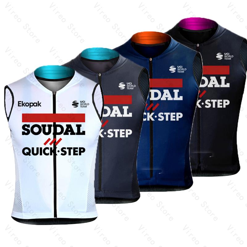 Reflective Vest Cycling - Soudal Quick-Step Fahrradweste, Sommer, winddicht, Sport-Laufweste,