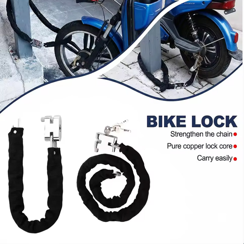 Commuter Bike Lock - 1,2M 2M 3M Motorrad-Fahrradschloss Hochleistungs-Kettenschloss Robustes