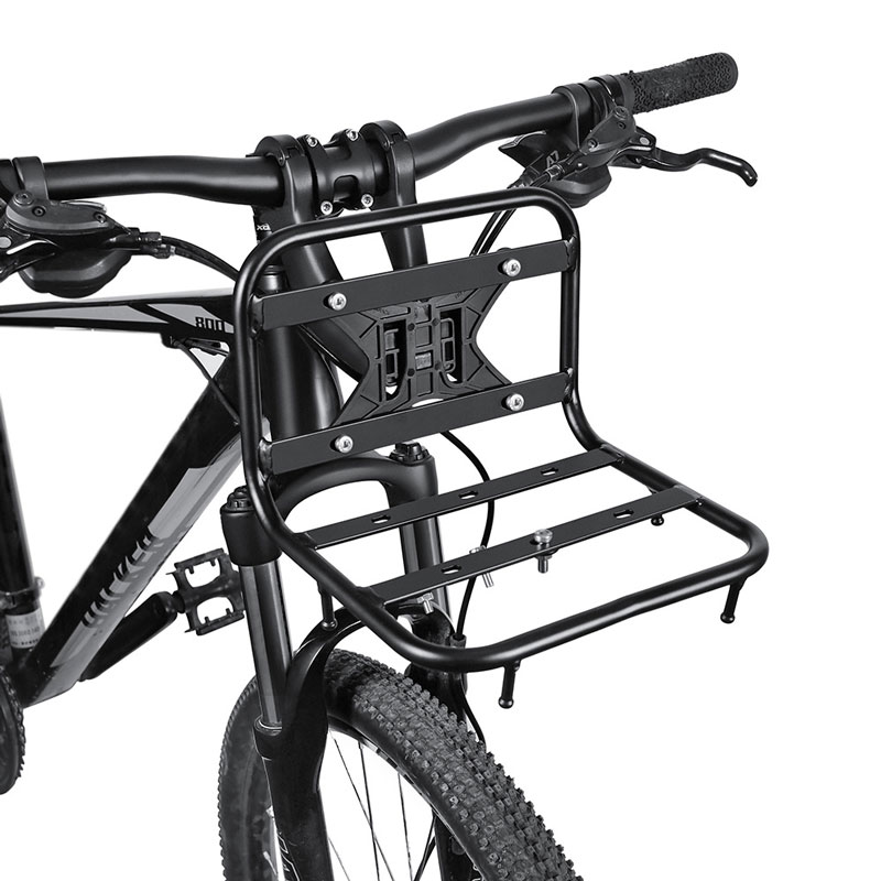 Cycling Commute Bag - Fahrrad-Vorderradgepäckträger aus Aluminiumlegierung Multifunktionaler Fahrrad-Vorderradgepäckträger für