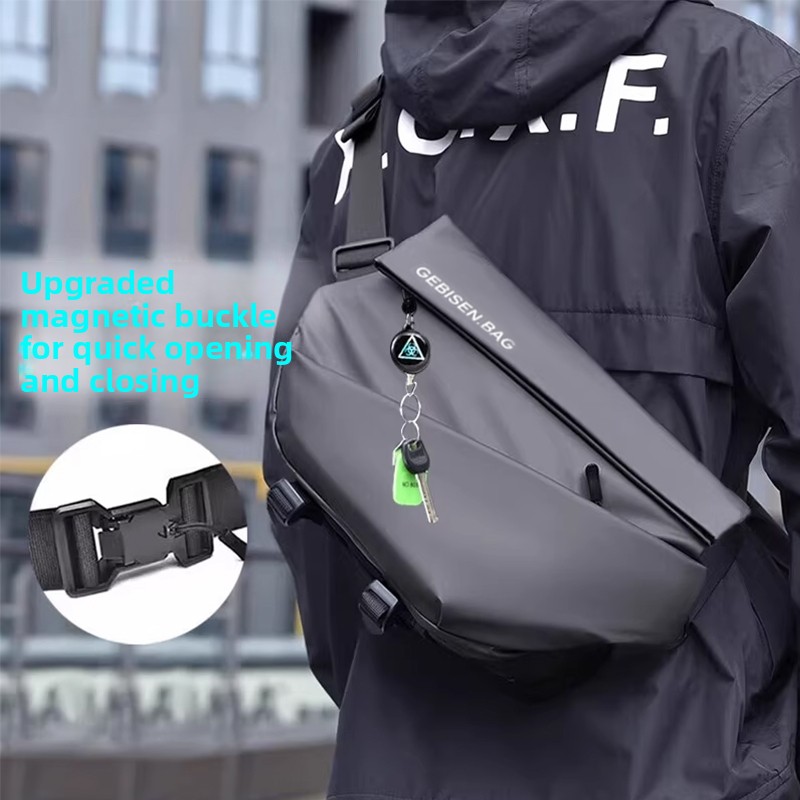 Cycling Commute Bag - Herren-Umhängetasche mit magnetischer Schnalle, große Kapazität,