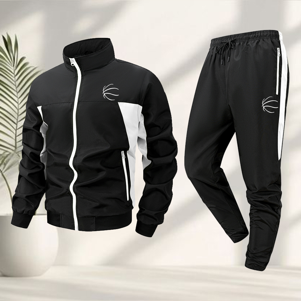 Cycling Commute Jacket - Kreativer Basketball-Sportanzug für Herren mit Streifenmuster,