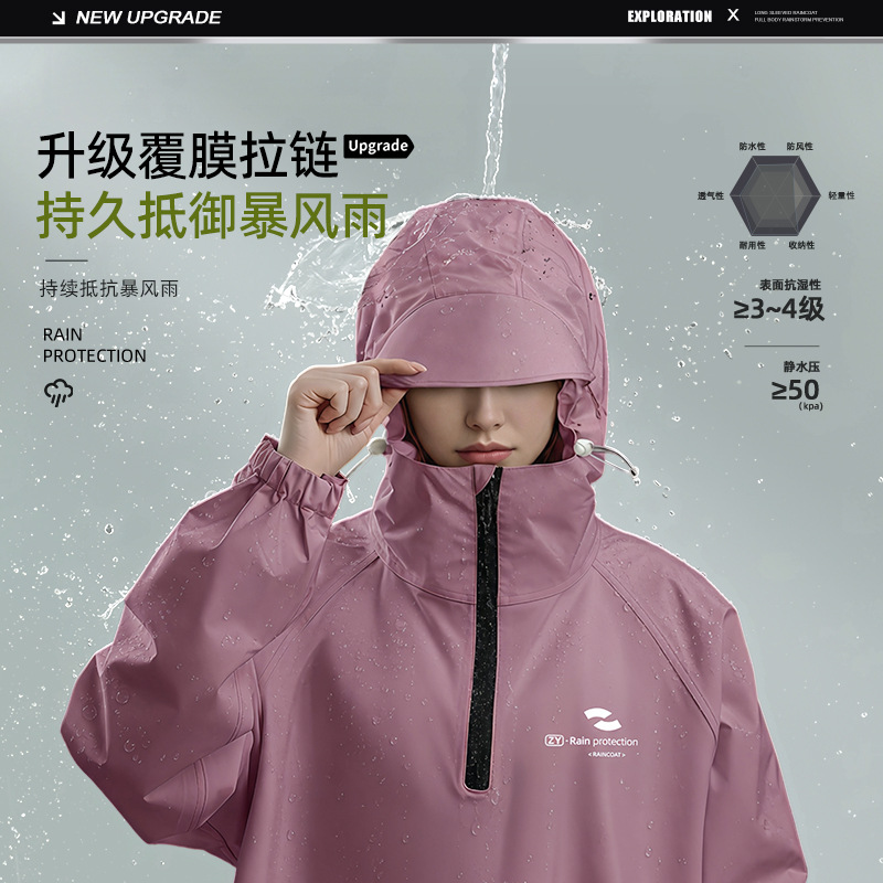 Unisex Langarm-Regenmantel mit – Cycling Commute In Rain Bewertung und Preis