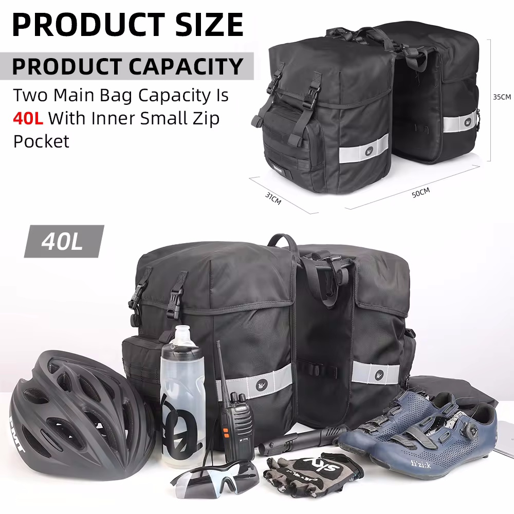 40L Fahrrad-Gepäckträgertasche – Panniers Waterproof Rear Bewertung und Preis